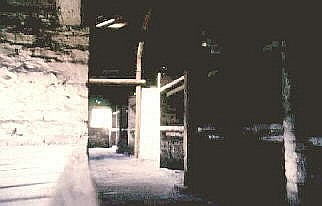 Interior of brick block.